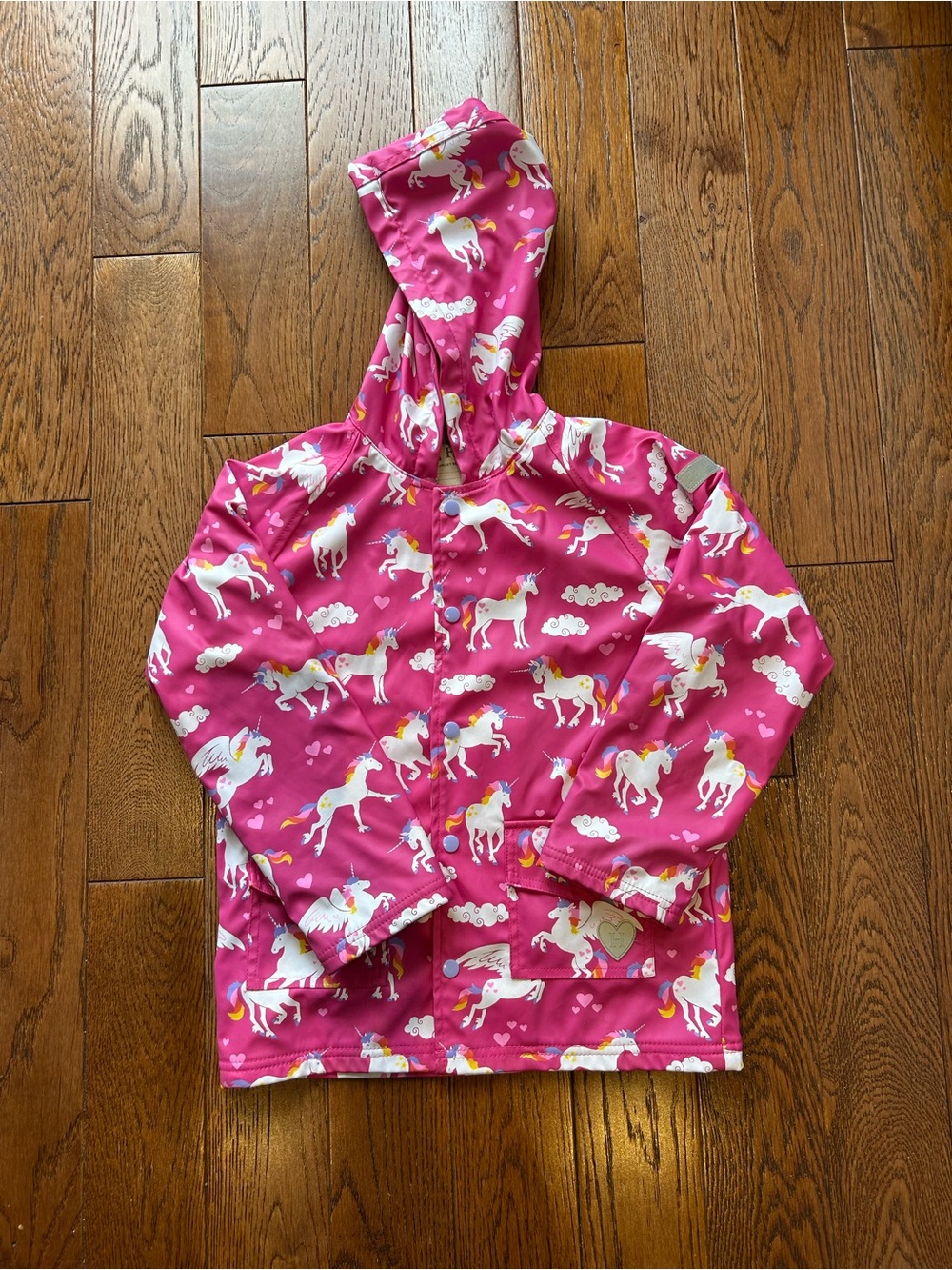 Hatley Pink Unicorn Print Kids Raincoat
